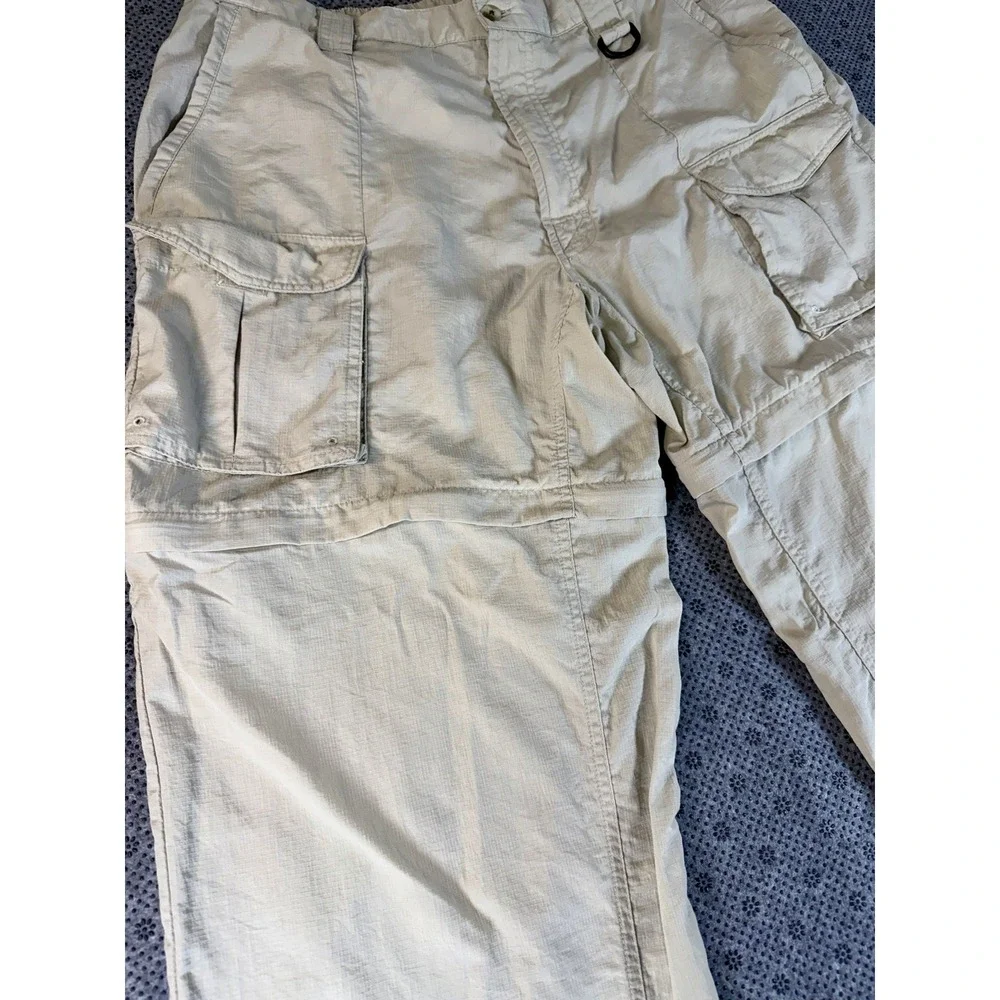 Columbia PFG Cargo Pants Mens L Convertible Hiking Outdoors Fishing Beige